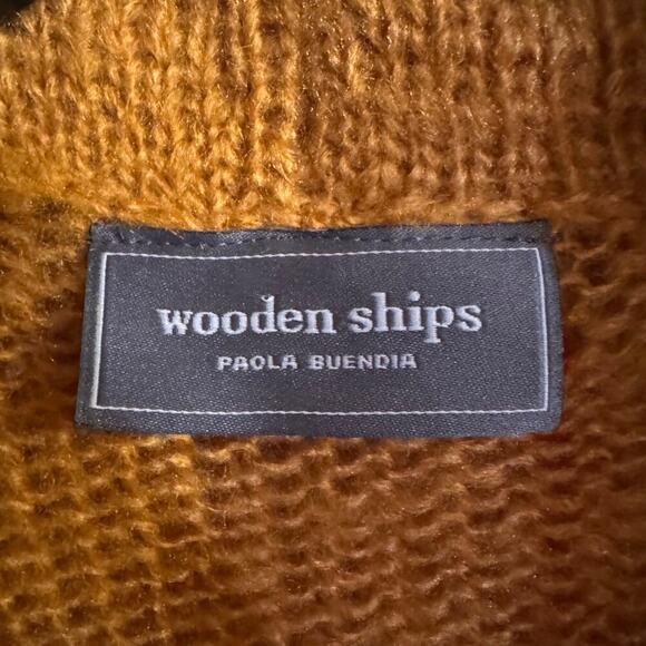 NWT Wooden Ships Paola Buendia Cowl Neck Mohair Wool Blend Sweater Small Yellow - Picture 5 of 5